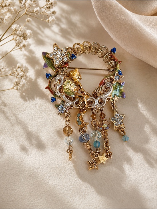 Kirks Folly Jewelry - Vintage 1990 Kirks Folly Star Gazer brooch